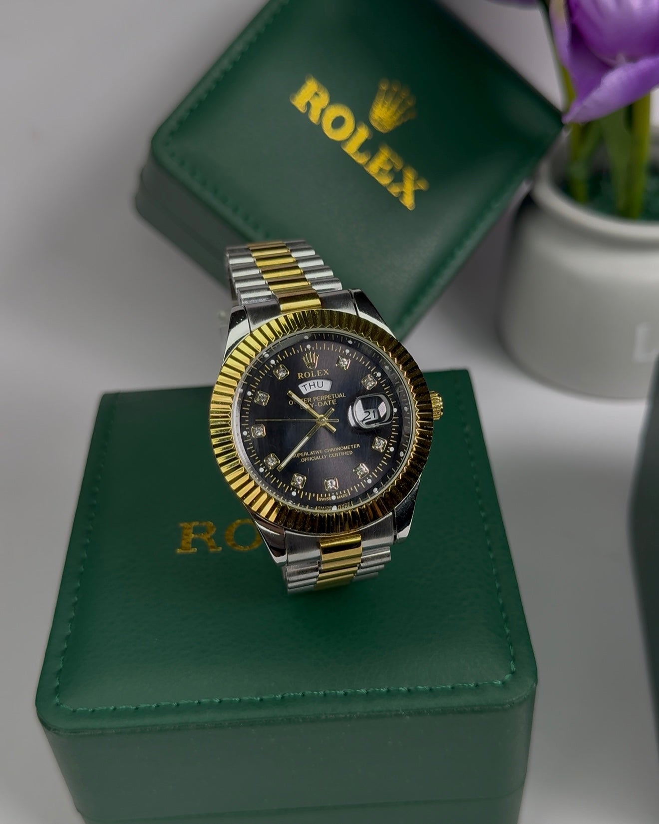 𝐓𝐡𝐞 𝐑𝐨𝐥𝐞𝐱 𝐃𝐚𝐲-𝐃𝐚𝐭𝐞 𝐒𝐢𝐥𝐯𝐞𝐫 – 𝐁𝐥𝐚𝐜𝐤 𝐄𝐝𝐢𝐭𝐢𝐨𝐧
