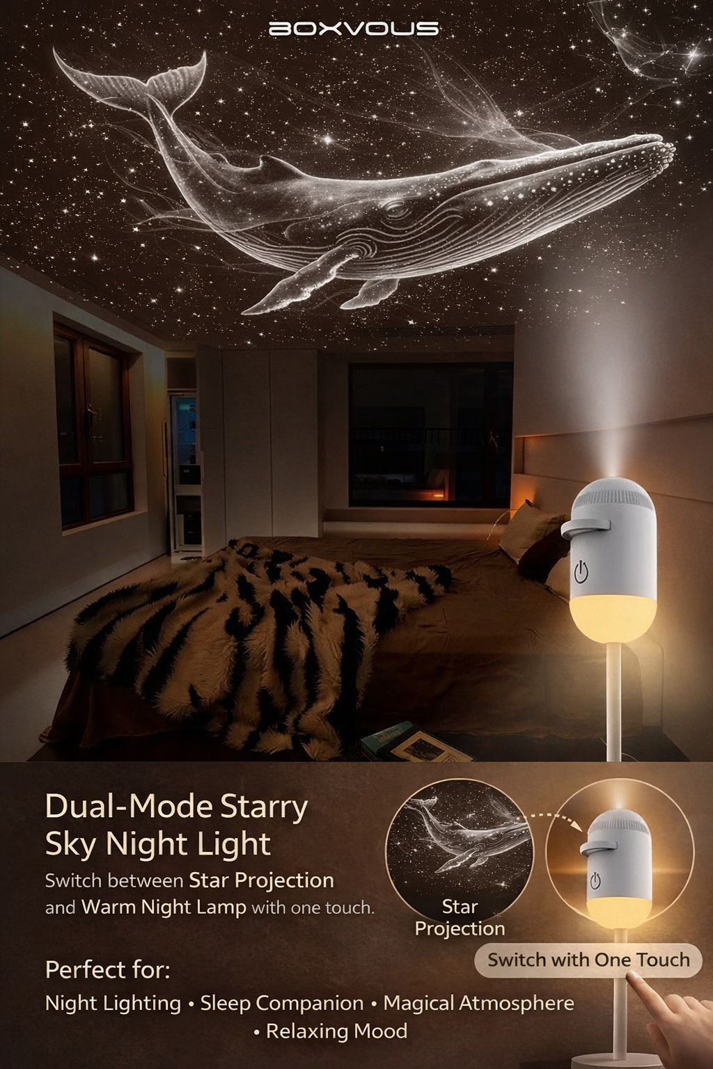 2 in 1 Galaxy Projector & Night Light