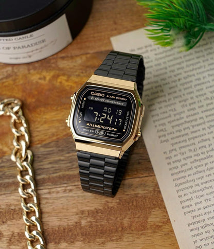Casio Vintage Gold & Black Digital Watch for Men