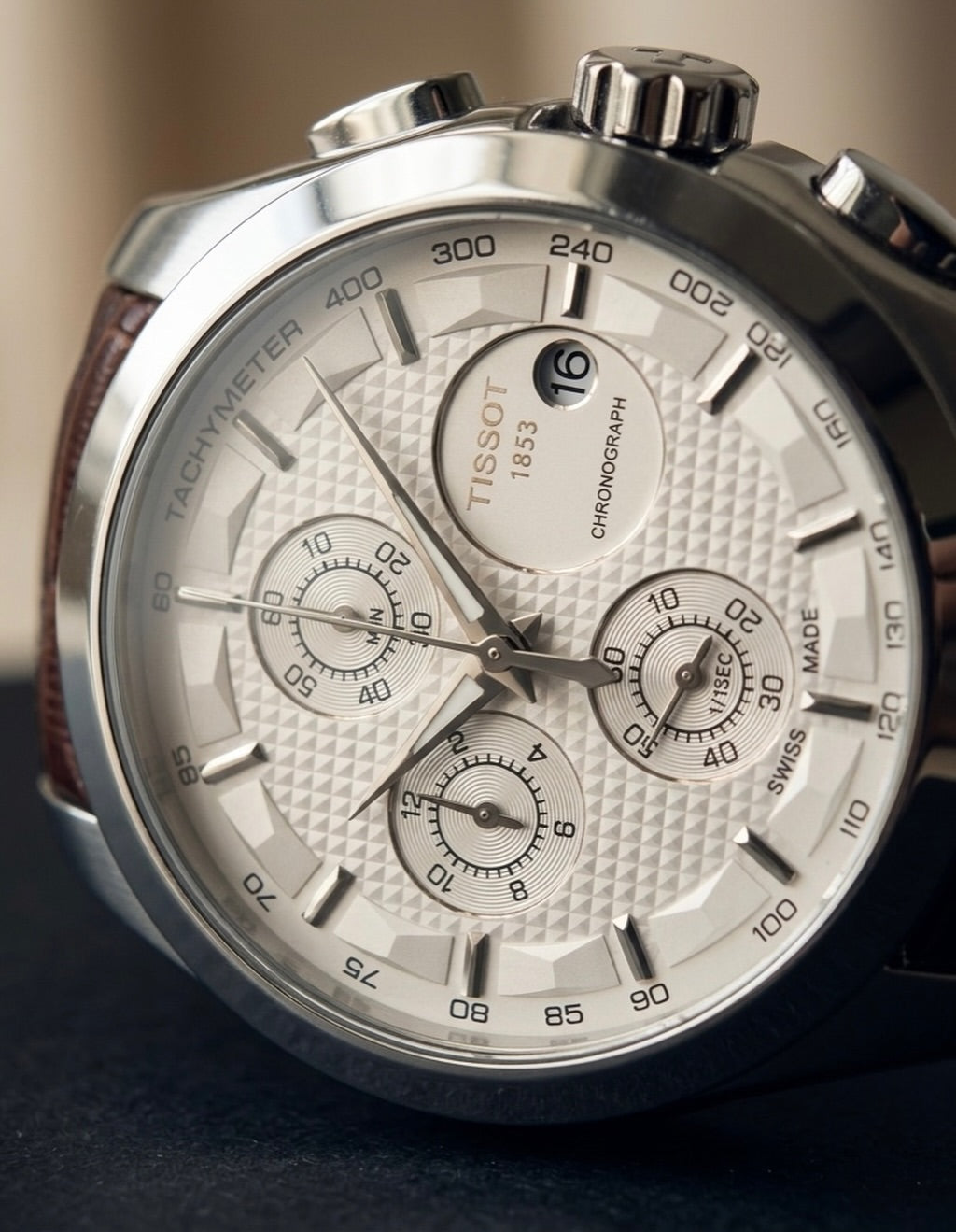 Tissot Chronograph Classic – Silver & Brown Leather