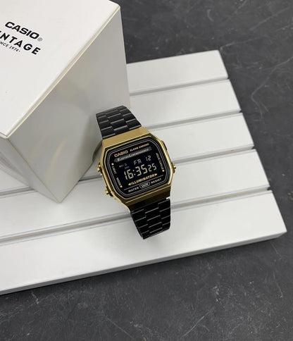 Casio Vintage Gold & Black Digital Watch for Men