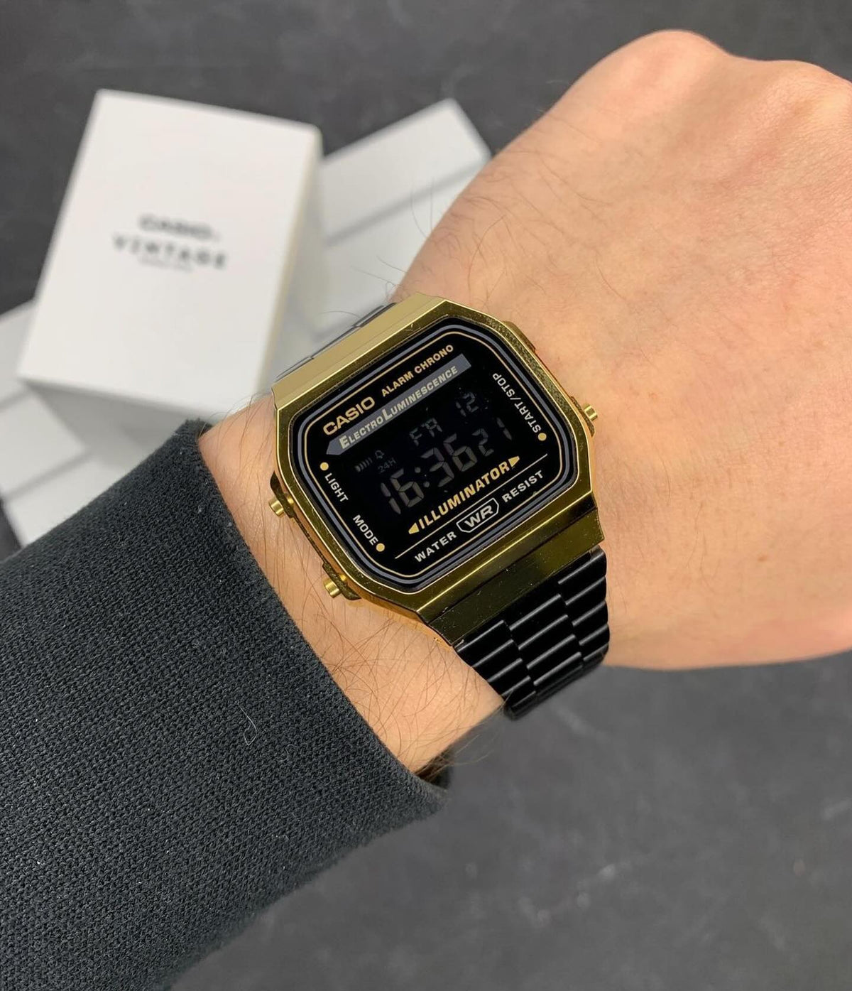 Casio Vintage Gold & Black Digital Watch for Men