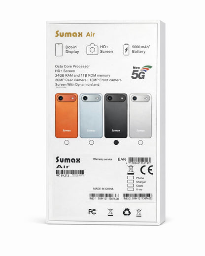 𝐏𝐫𝐞𝐦𝐢𝐮𝐦 𝐒𝐮𝐦𝐚𝐱 𝐀𝐢𝐫 – 𝟓𝐆 𝐒𝐦𝐚𝐫𝐭𝐩𝐡𝐨𝐧𝐞 𝟐𝟎𝟐𝟔 𝐖𝐚𝐫𝐫𝐚𝐧𝐭𝐲 𝟓 𝐲𝐞𝐚𝐫