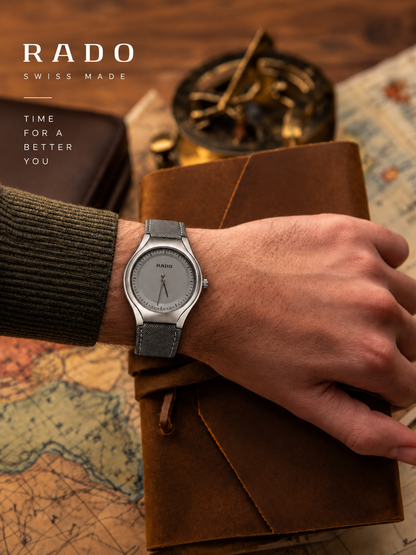 Rado Slim Grey Leather Watch