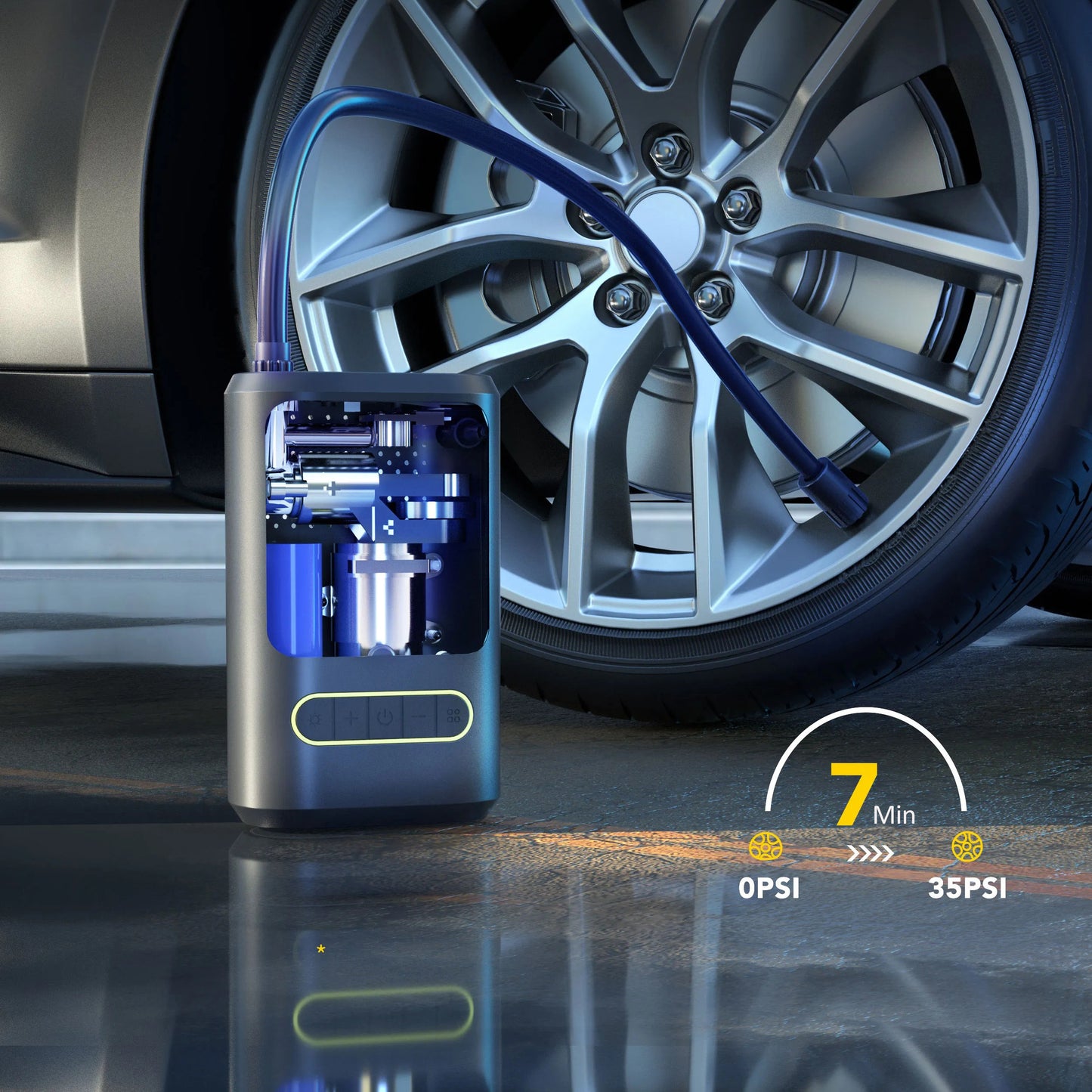 𝐀𝐮𝐭𝐨𝐦𝐚𝐭𝐢𝐜 𝐌𝐢𝐧𝐢 𝐖𝐢𝐫𝐞𝐥𝐞𝐬𝐬 𝐂𝐚𝐫 𝐀𝐢𝐫 𝐏𝐮𝐦𝐩 𝐂𝐨𝐦𝐩𝐫𝐞𝐬𝐬𝐨𝐫 𝐑𝐞𝐜𝐡𝐚𝐫𝐠𝐞𝐚𝐛𝐥𝐞 𝐰𝐢𝐭𝐡 𝐋𝐄𝐃 𝐃𝐢𝐬𝐩𝐥𝐚𝐲