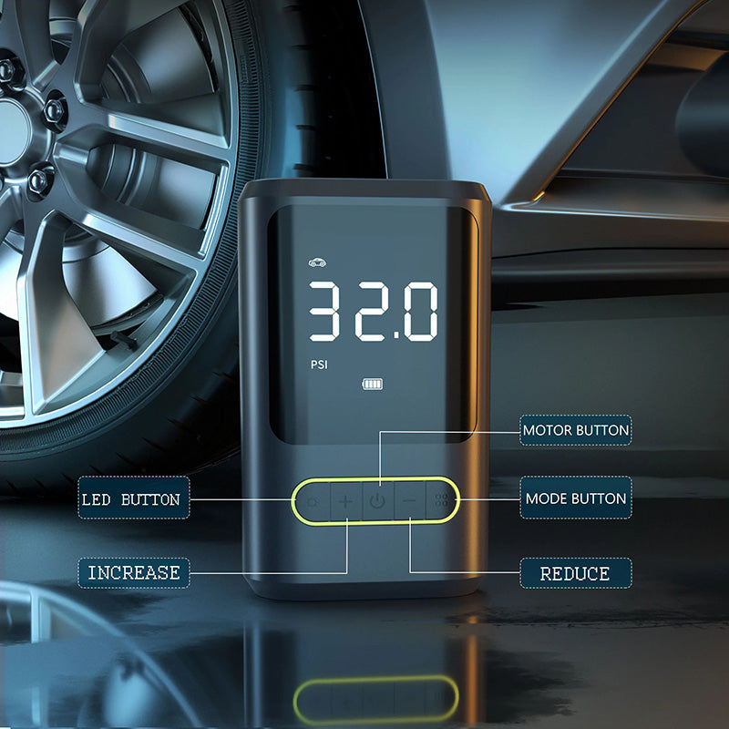 𝐀𝐮𝐭𝐨𝐦𝐚𝐭𝐢𝐜 𝐌𝐢𝐧𝐢 𝐖𝐢𝐫𝐞𝐥𝐞𝐬𝐬 𝐂𝐚𝐫 𝐀𝐢𝐫 𝐏𝐮𝐦𝐩 𝐂𝐨𝐦𝐩𝐫𝐞𝐬𝐬𝐨𝐫 𝐑𝐞𝐜𝐡𝐚𝐫𝐠𝐞𝐚𝐛𝐥𝐞 𝐰𝐢𝐭𝐡 𝐋𝐄𝐃 𝐃𝐢𝐬𝐩𝐥𝐚𝐲